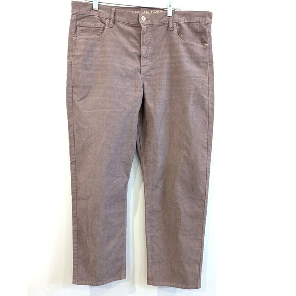 American‎ Eagle 90s Straight Pants Plus Size 18 Mauve Corduroy - Picture 2 of 16